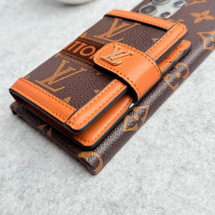Samsung Galaxy S24 Ultra Luxury Brand Cardholder Crossbody Sling Strap Case