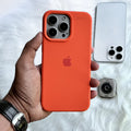 iPhone 15 Series Liquid Silicone Case Cover (Dark Orange)