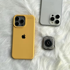 iPhone Liquid Silicone Case Cover (Mustard Yellow)