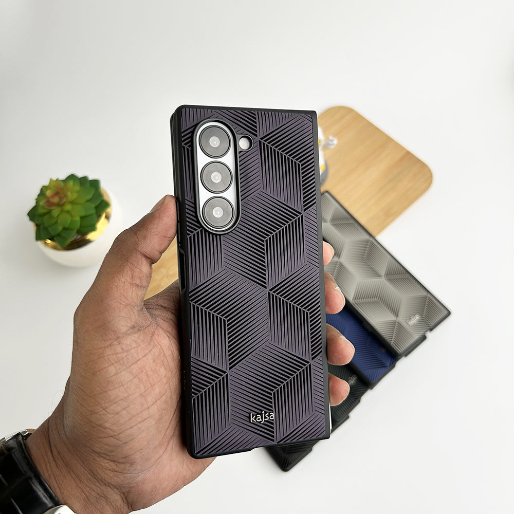 Samsung Galaxy Z Fold 6 Slim Rubberize 3D Cube Pattern Cover