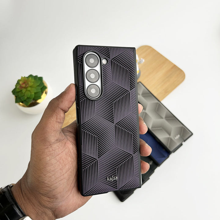 Samsung Galaxy Z Fold 6 Slim Rubberize 3D Cube Pattern Cover
