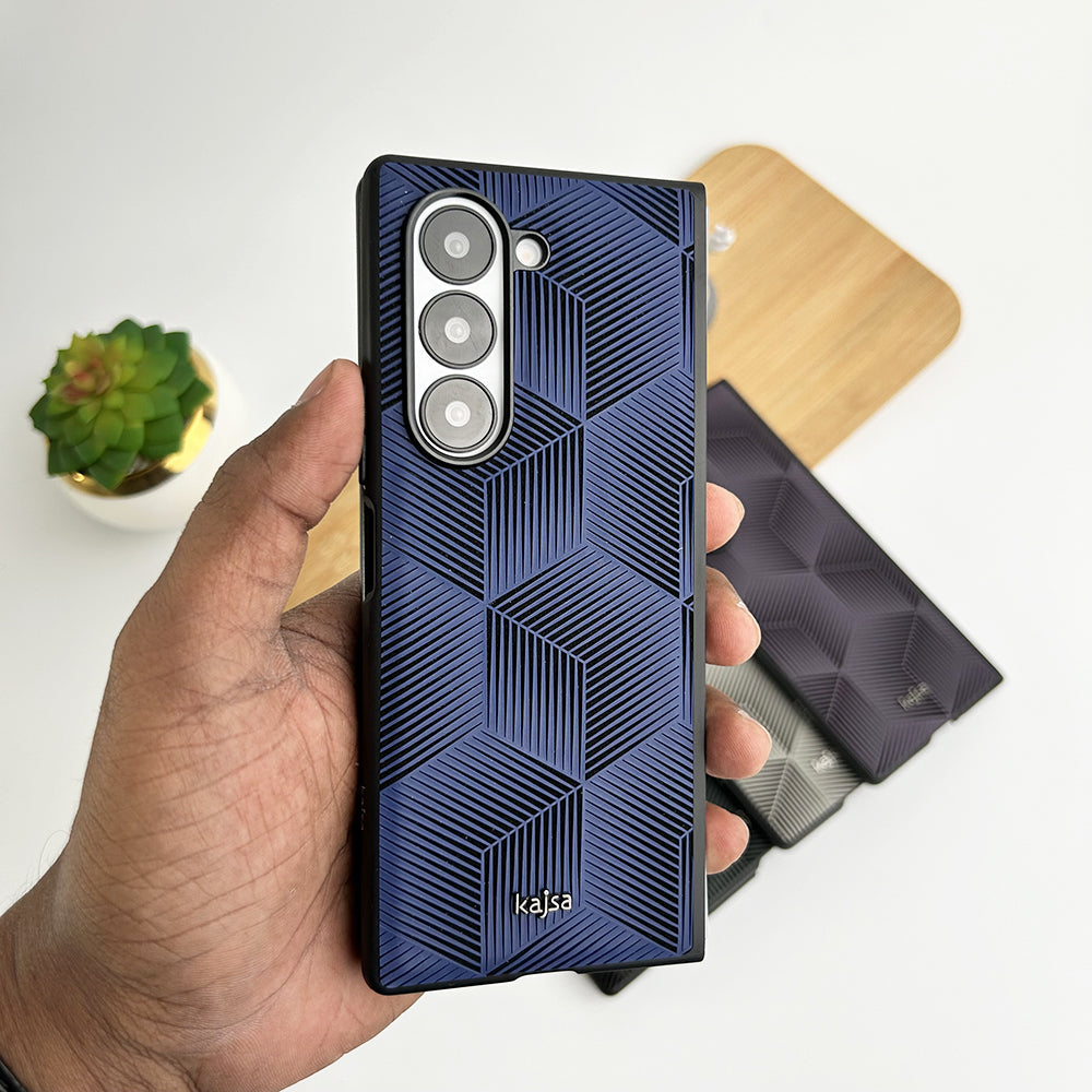 Samsung Galaxy Z Fold 6 Slim Rubberize 3D Cube Pattern Cover
