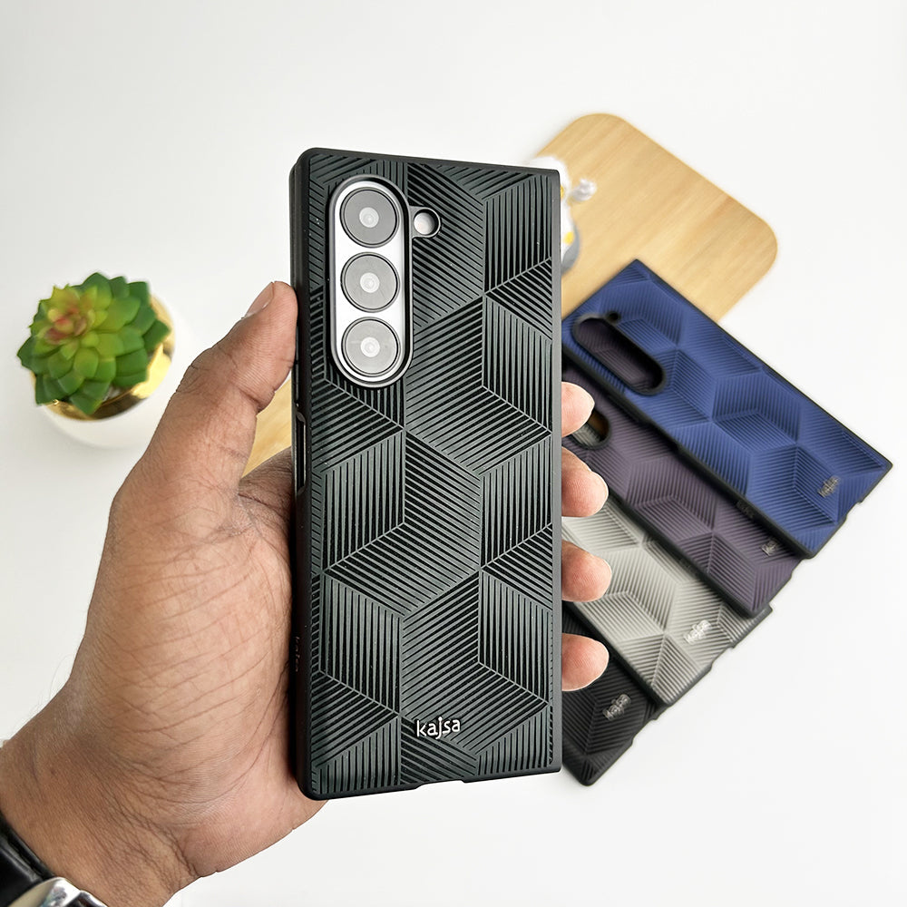 Samsung Galaxy Z Fold 6 Slim Rubberize 3D Cube Pattern Cover