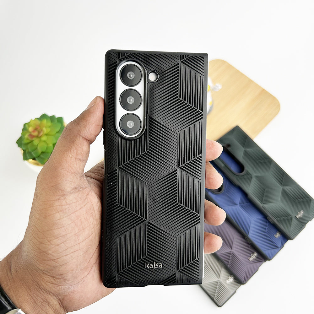 Samsung Galaxy Z Fold 6 Slim Rubberize 3D Cube Pattern Cover
