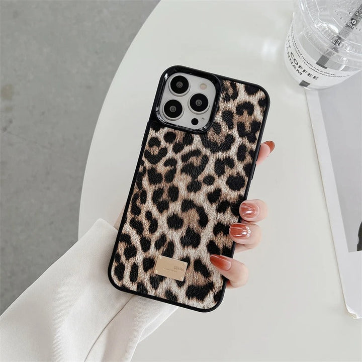 iPhone 16 Series Luxury DG Leopard Pattern Case Cover