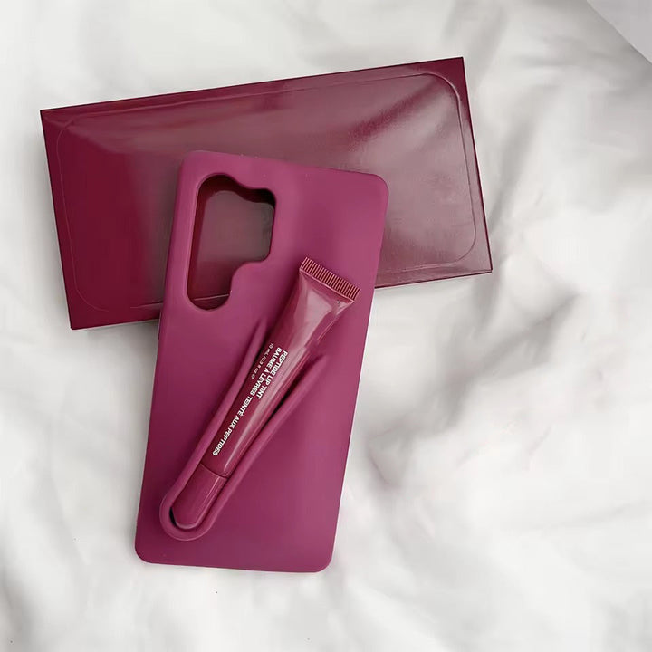 Samsung Galaxy S25 Ultra Luxury Silicone Lip Gloss Holder Phone Case