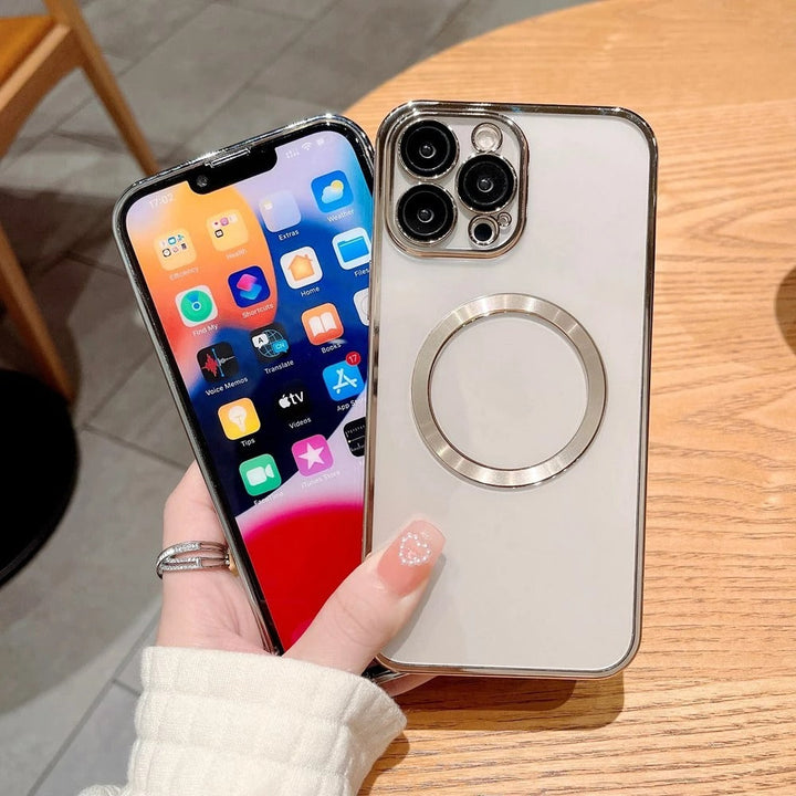 iPhone 15 Series Magsafe Magnetic Transparent Phone Case With Lens Protector