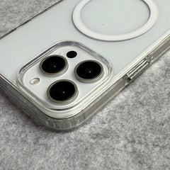 iPhone 15 Series Transparent Bottom Metal Stand MagSafe Supported Case Cover