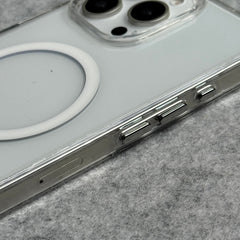 iPhone 15 Series Transparent Bottom Metal Stand MagSafe Supported Case Cover