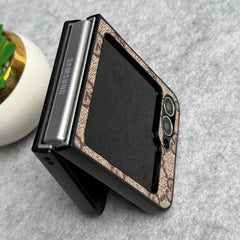 Samsung Galaxy Z Flip 6 Luxury GG Pattern PU Leather Cover