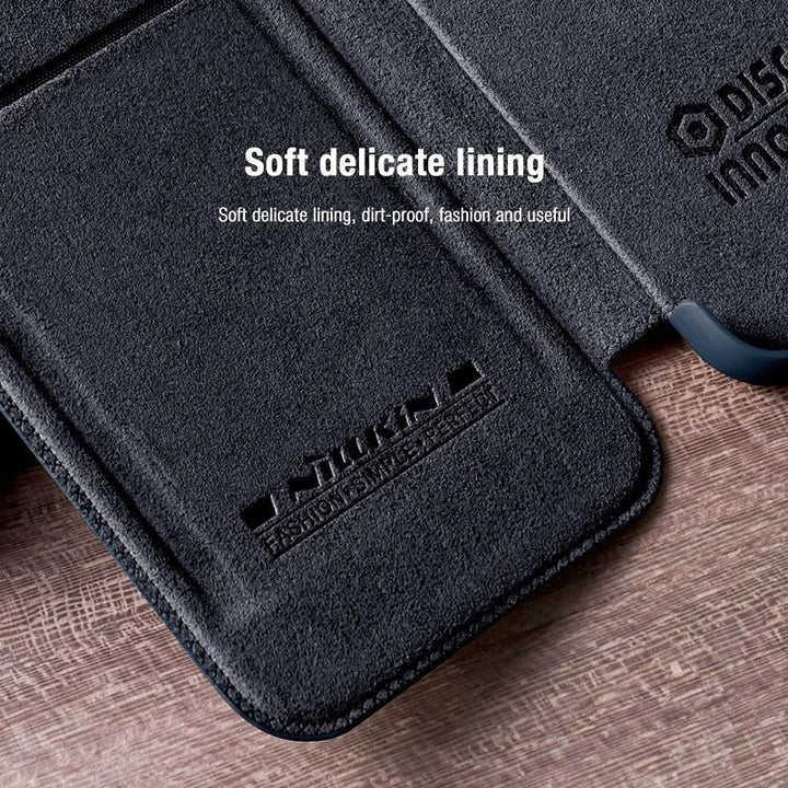 Galaxy S22 Ultra Camera Protection QIN Leather Flip Case