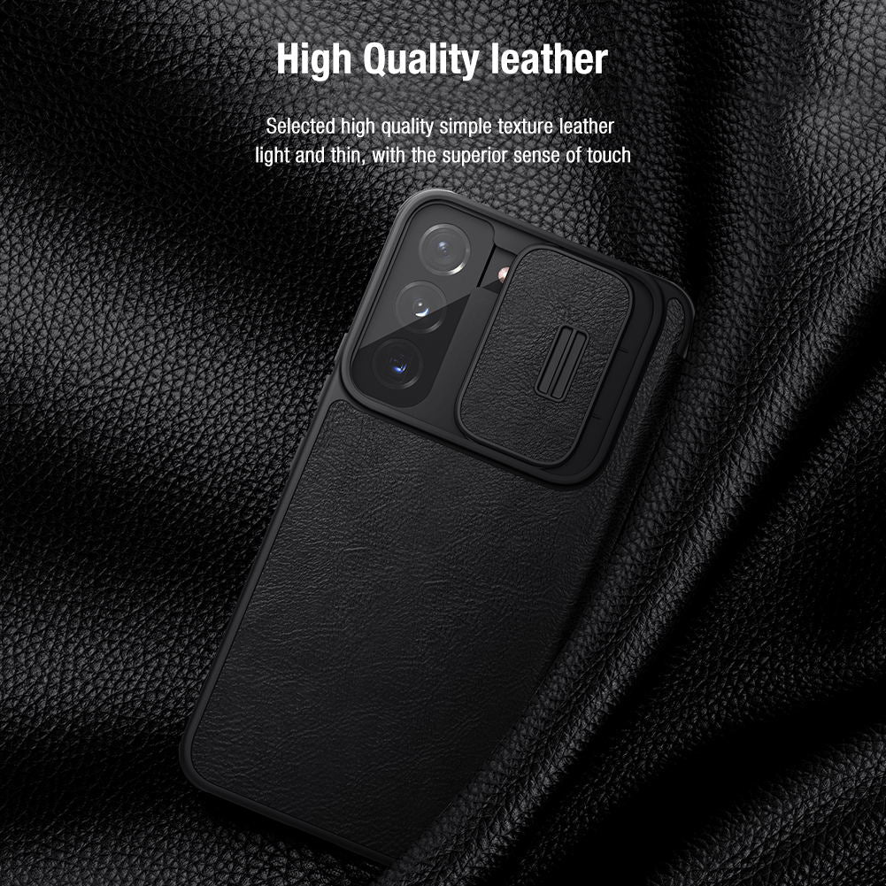 Galaxy S22 Ultra Camera Protection QIN Leather Flip Case