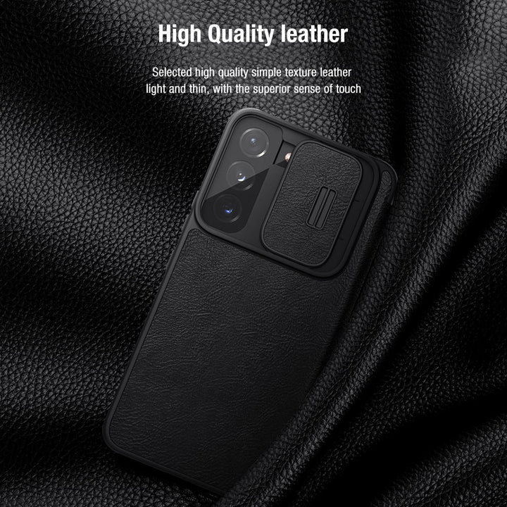 Galaxy S22 Ultra Camera Protection QIN Leather Flip Case