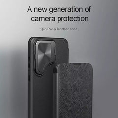 Samsung Galaxy S24 Nillkin Qin Prop Leather Case Cover Black