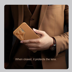 Samsung Galaxy S24 Nillkin Qin Prop Leather Case Cover Brown