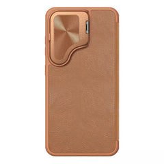 Samsung Galaxy S24 Nillkin Qin Prop Leather Case Cover Brown