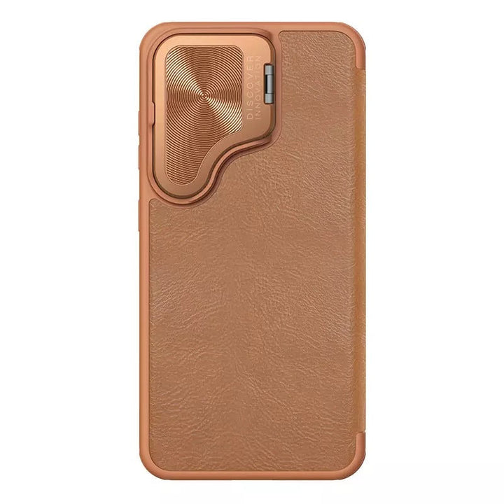 Samsung Galaxy S24 Nillkin Qin Prop Leather Case Cover Brown