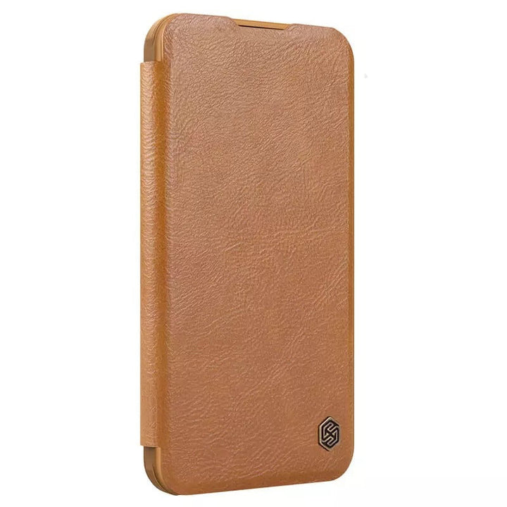 Samsung Galaxy S24 Nillkin Qin Prop Leather Case Cover Brown