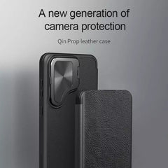 Samsung Galaxy S24 Nillkin Qin Prop Leather Case Cover Brown