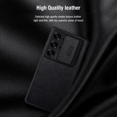 Samsung Galaxy S25 Ultra Camera Protection Nillkin Qin Prop Leather Flip Cover Black