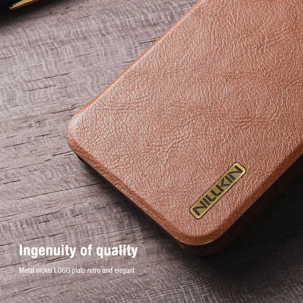 Samsung Galaxy S25 Ultra Camera Protection Nillkin Qin Prop Leather Flip Cover Black