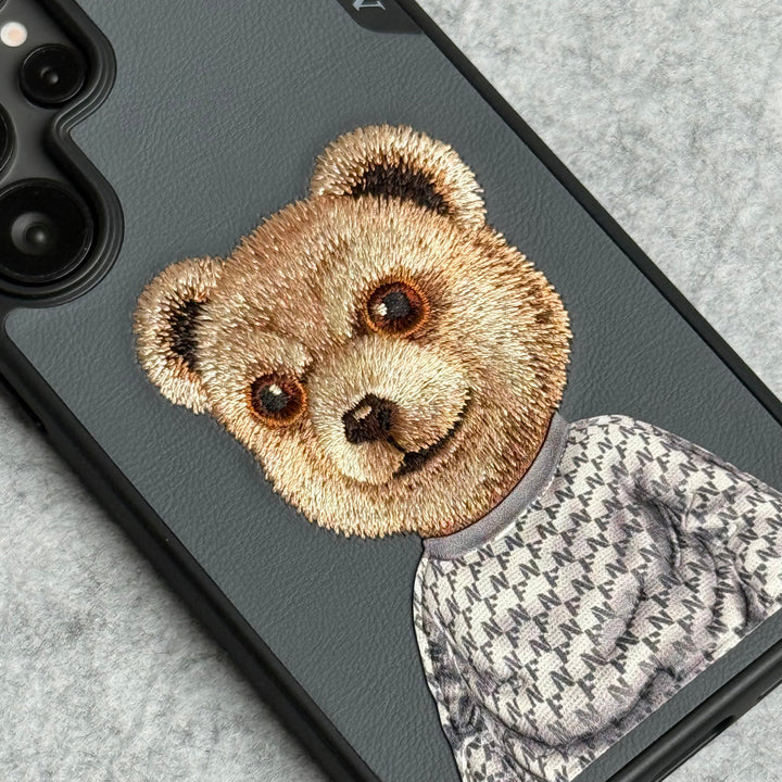 Samsung Galaxy S25 Ultra 3D Embroidery Teddy Case (Black)