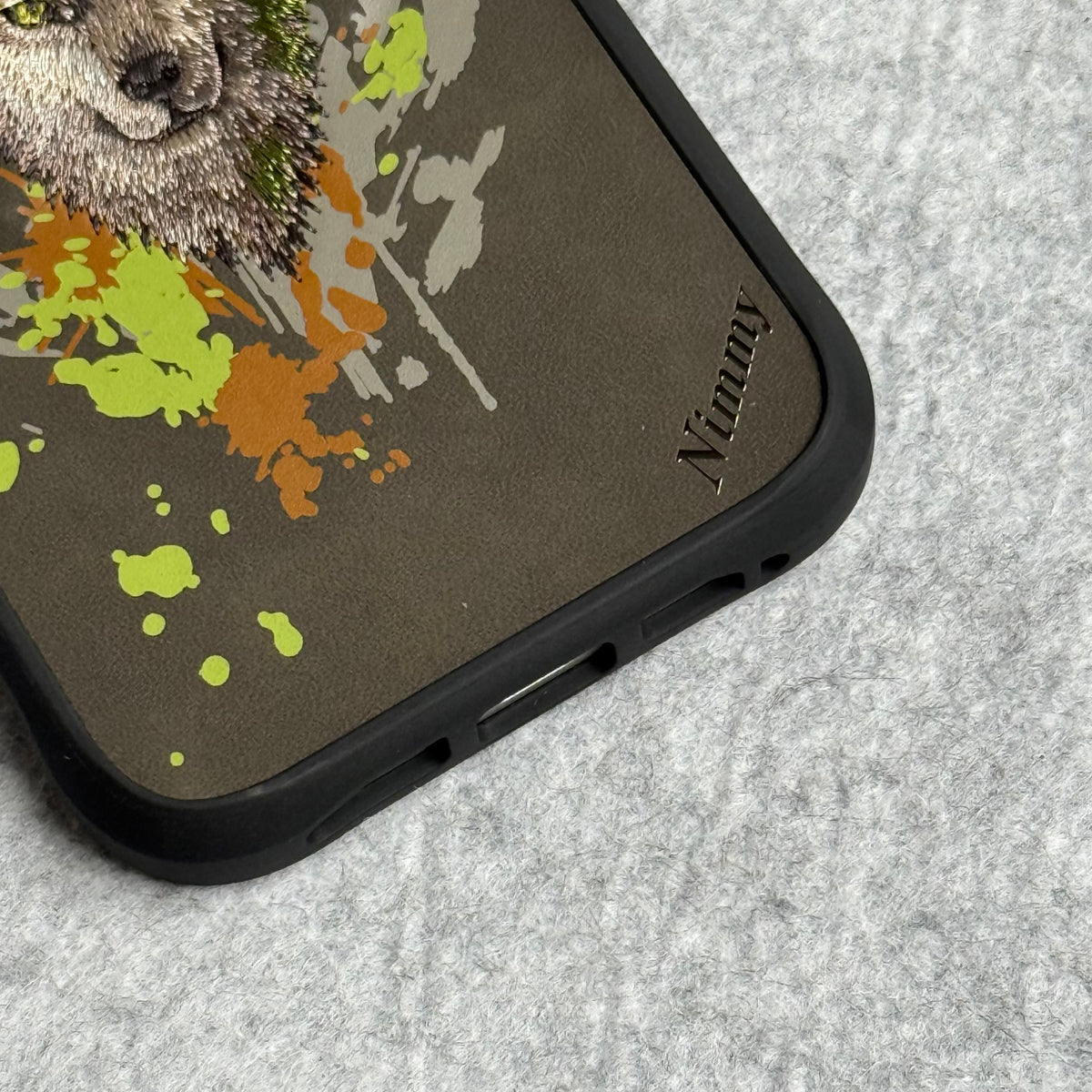 iPhone 15 Pro Max / iPhone 15 Pro Wild Animal 3D Embroidery Wolf Face MagSafe Case