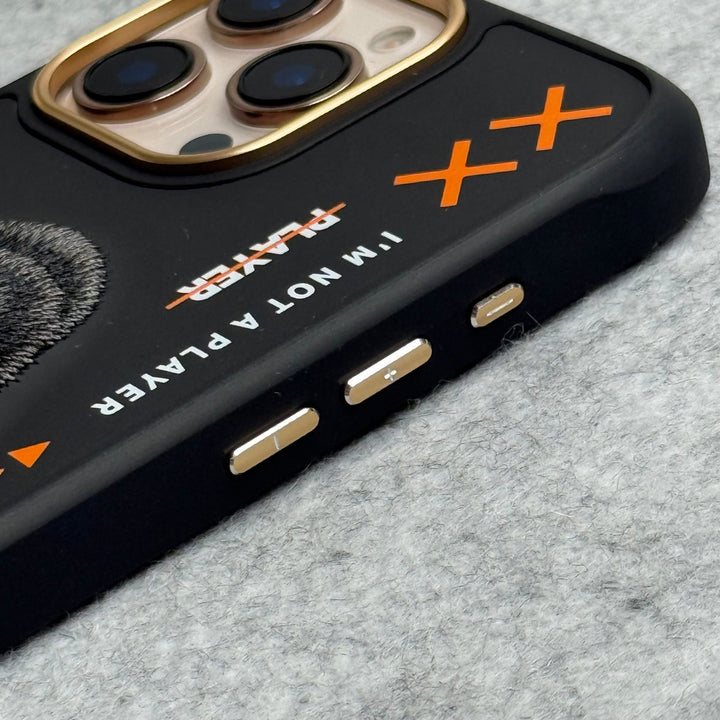 iPhone 16 Pro Max / iPhone 16 Pro 3D Embroidery Gorilla Zipper Jacket Case