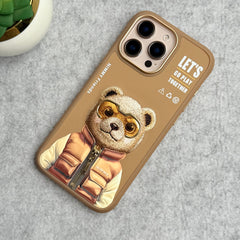 iPhone 16 Pro Max / iPhone 16 Pro 3D Embroidery Teddy Zipper Jacket Case