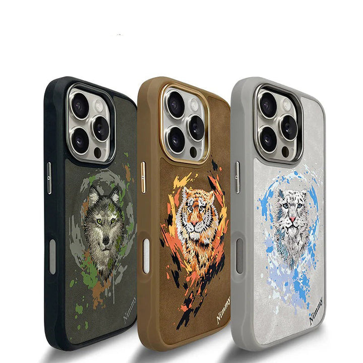 iPhone 16 Series Wild Animal 3D Embroidery MagSafe Case