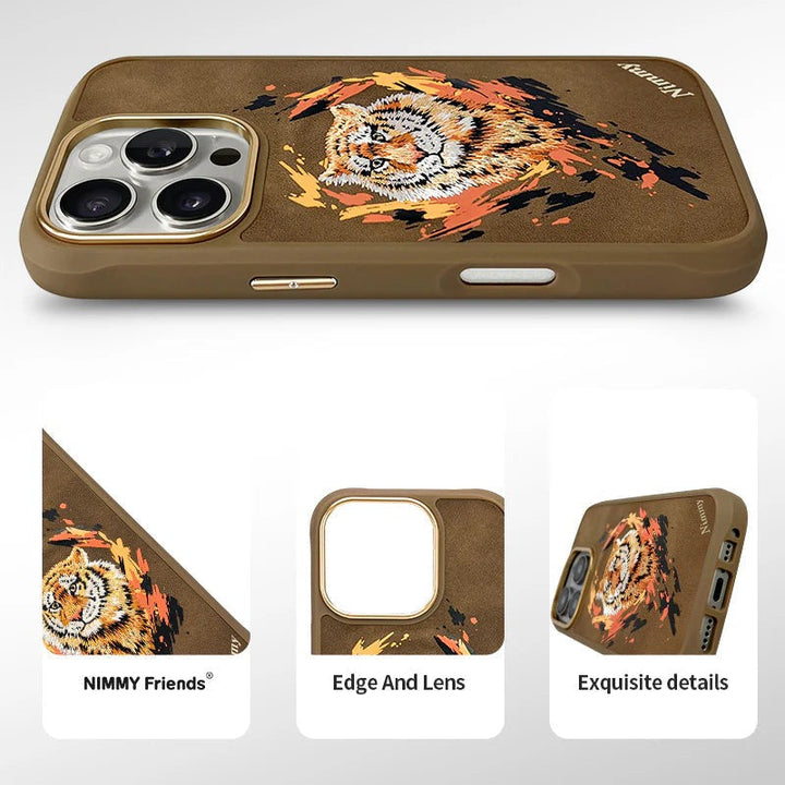 iPhone 16 Series Wild Animal 3D Embroidery MagSafe Case