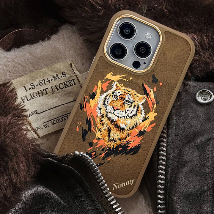 iPhone 16 Series Wild Animal 3D Embroidery MagSafe Case