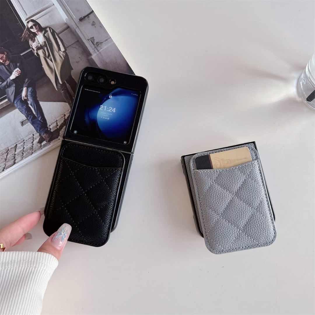 Samsung Galaxy Z Flip 6 Magsafe Case Luxury CC Leather Magnetic Wireless Charging Card Wallet Case