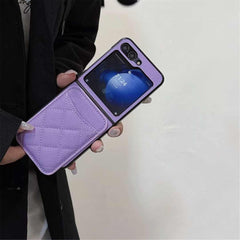Samsung Galaxy Z Flip 6 Magsafe Case Luxury CC Leather Magnetic Wireless Charging Card Wallet Case