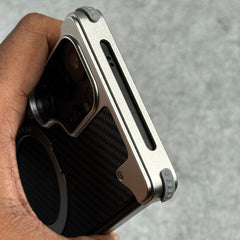 Samsung Galaxy Ultra Series Carbon Texture Frameless Metal Kickstand Case