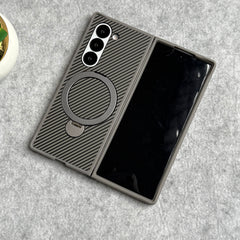 Samsung Galaxy Z fold 6 Premium Carbon Fiber Texture MagSafe Magnetic Stand Case Cover