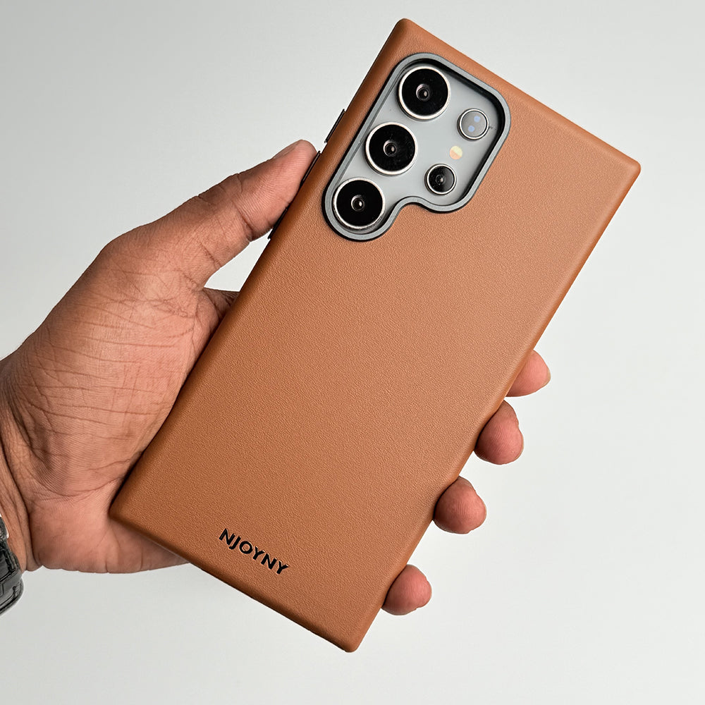 Samsung Galaxy S25 Ultra Leather Case With Alloy Camera Bumper