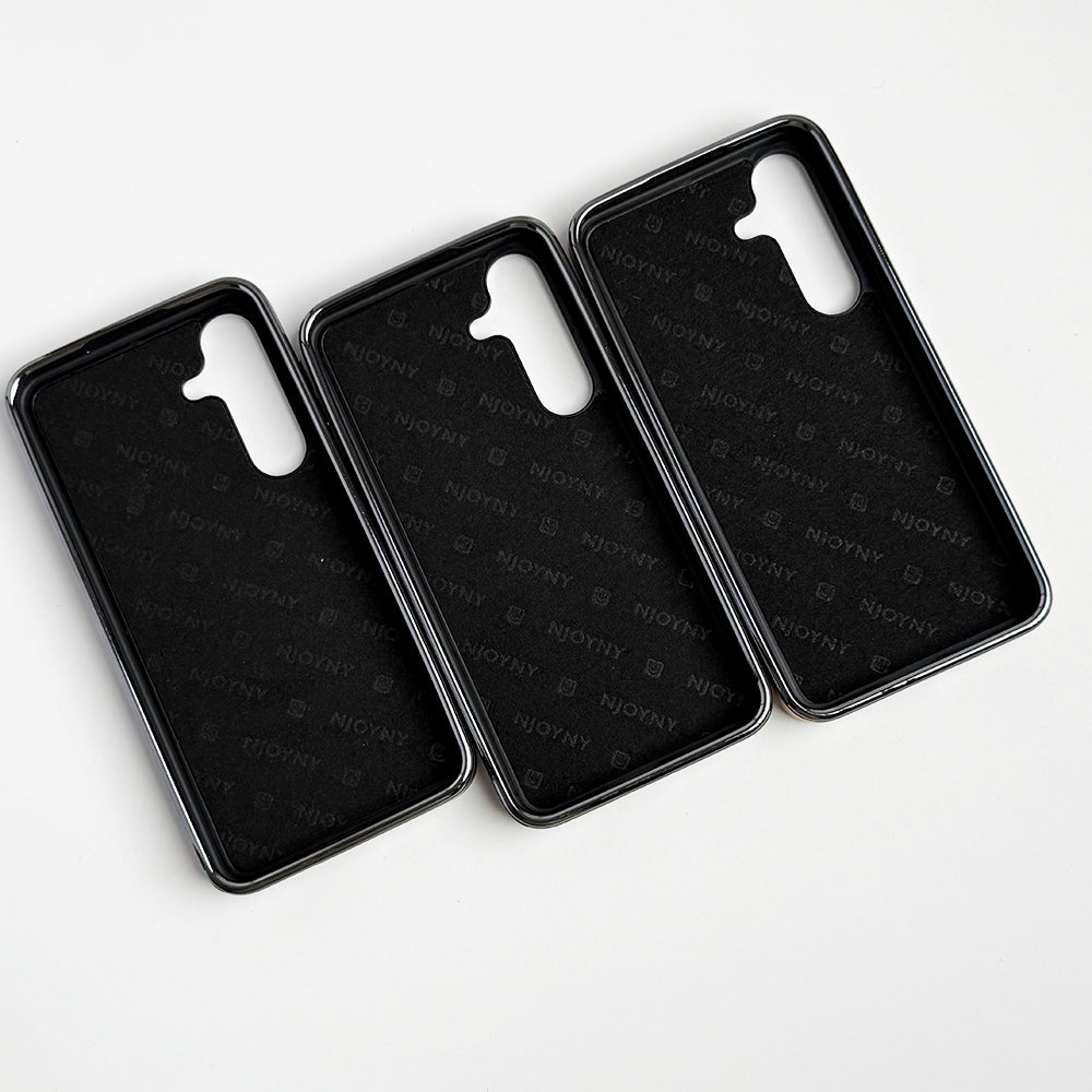 Samsung Galaxy S23 Middle Stitch PU Leather Side Chrome Case Cover