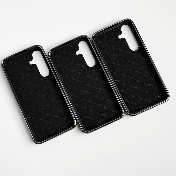 Samsung Galaxy S23 Middle Stitch PU Leather Side Chrome Case Cover