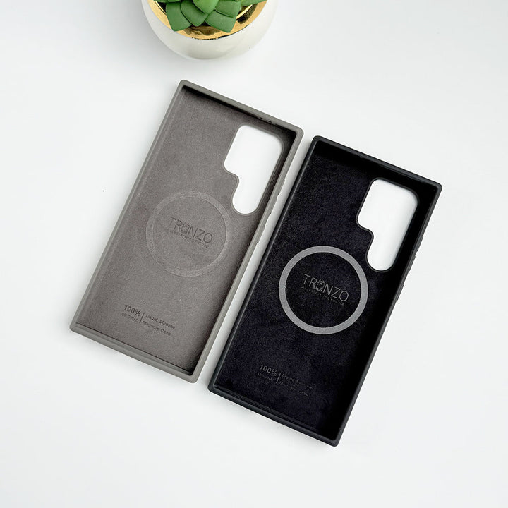 Samsung Galaxy S24 Ultra Magnetic Ring Silk Feel Liquid Silicone Cover