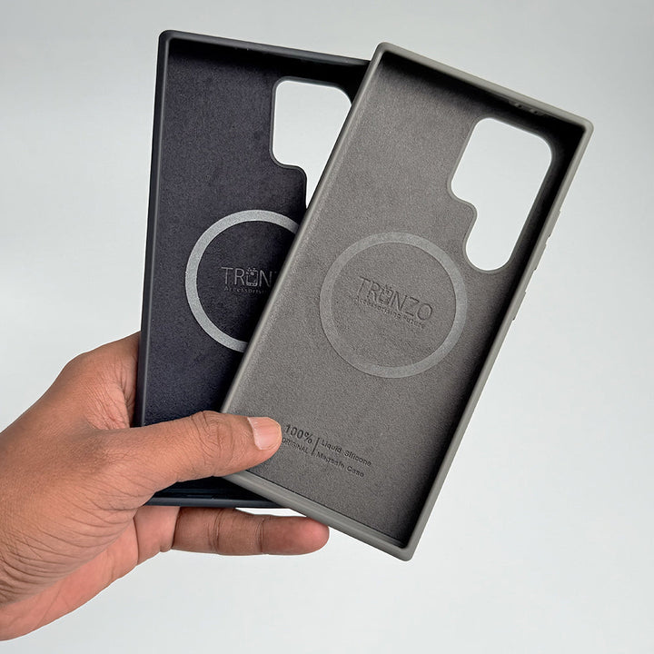 Samsung Galaxy S24 Ultra Magnetic Ring Silk Feel Liquid Silicone Cover