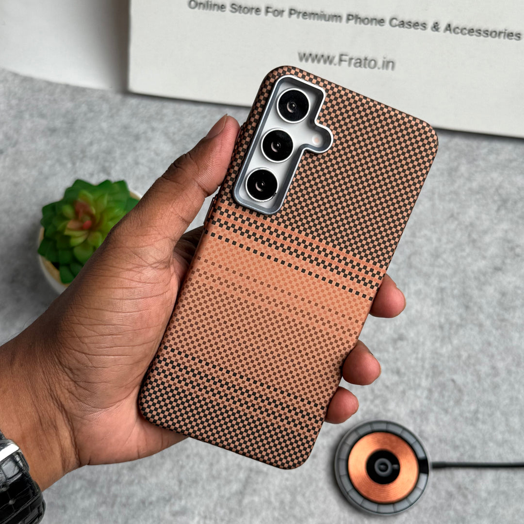 Samsung Galaxy S Series Carbon Fiber Texture Aramid Design Hard Pc MagSafe Case Cover
