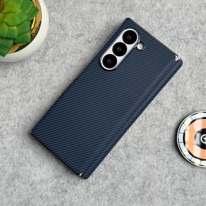 Samsung Galaxy Z Fold 5 Carbon Fiber Hinge Protection Case With Front Glass Protection
