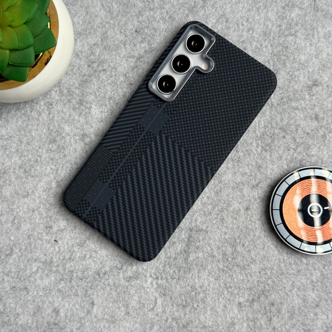 Samsung Galaxy S Series Carbon Fiber Texture Aramid Design Hard Pc MagSafe Case Cover