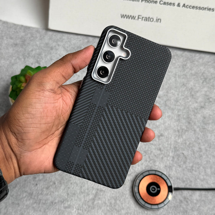 Samsung Galaxy S Series Carbon Fiber Texture Aramid Design Hard Pc MagSafe Case Cover