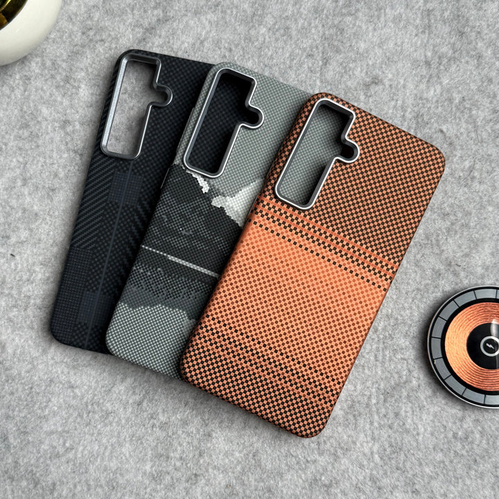 Samsung Galaxy S Series Carbon Fiber Texture Aramid Design Hard Pc MagSafe Case Cover
