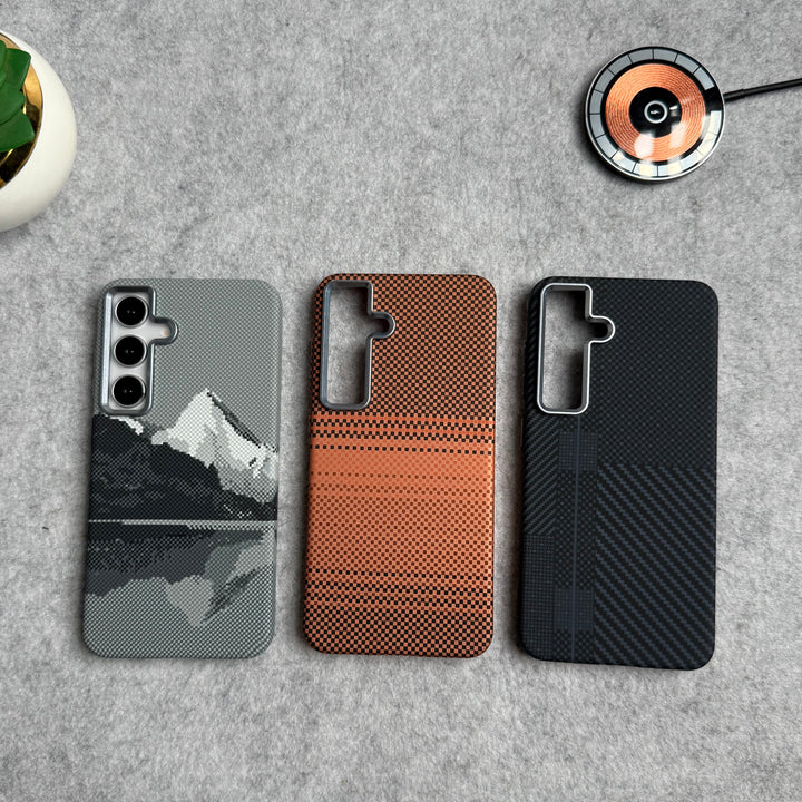 Samsung Galaxy S Series Carbon Fiber Texture Aramid Design Hard Pc MagSafe Case Cover