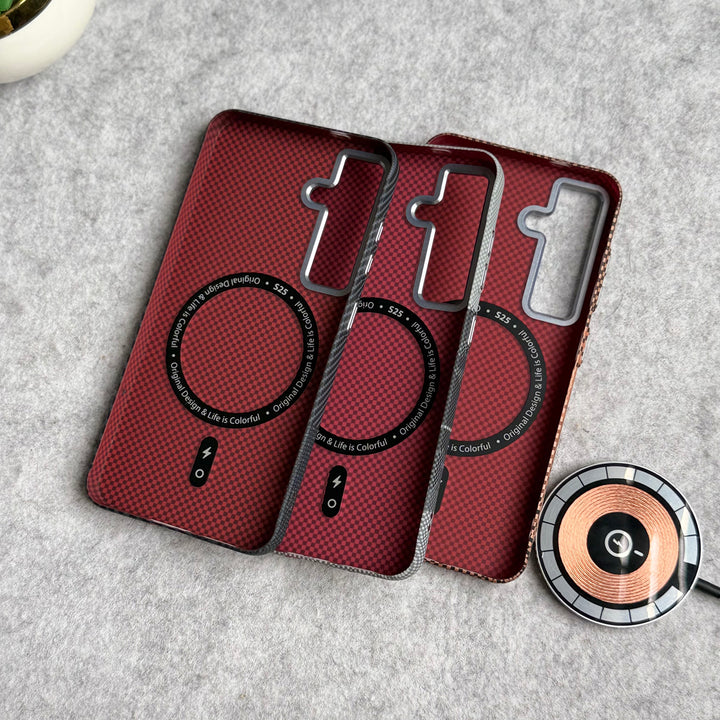 Samsung Galaxy S Series Carbon Fiber Texture Aramid Design Hard Pc MagSafe Case Cover