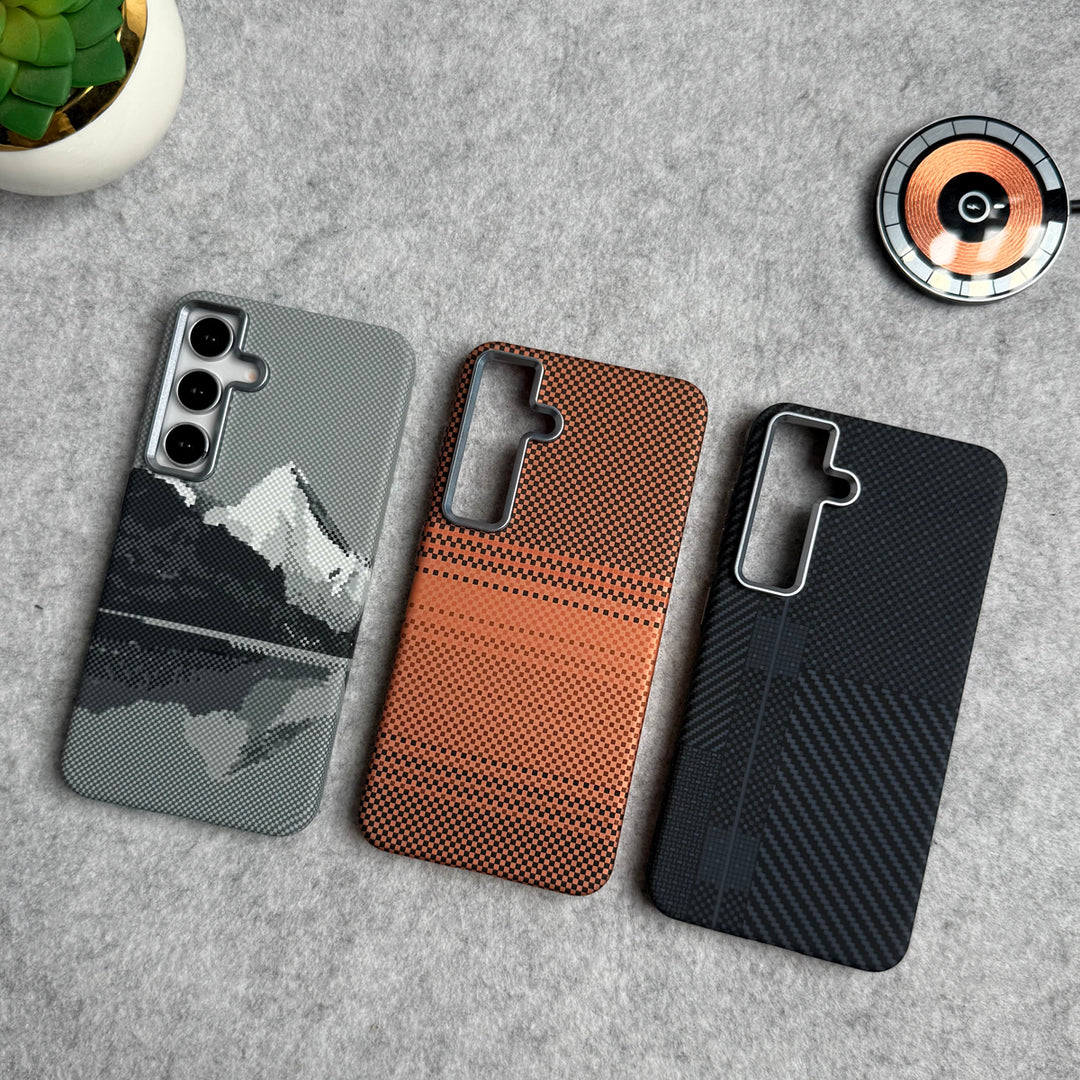 Samsung Galaxy S Series Carbon Fiber Texture Aramid Design Hard Pc MagSafe Case Cover