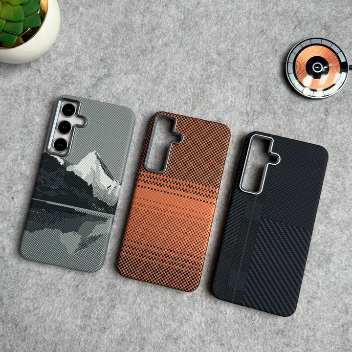 Samsung Galaxy S Series Carbon Fiber Texture Aramid Design Hard Pc MagSafe Case Cover